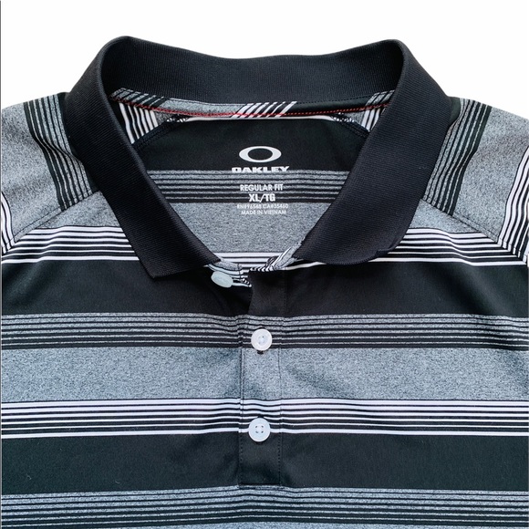 Oakley Hydrolix Men’s XL Polo Shirt Striped - Picture 4 of 8